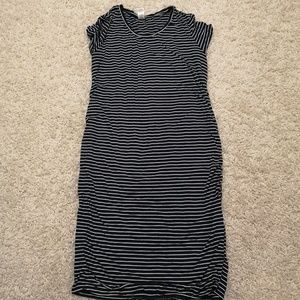 TIME AND TRU Navy Blue and White Maxi Dress